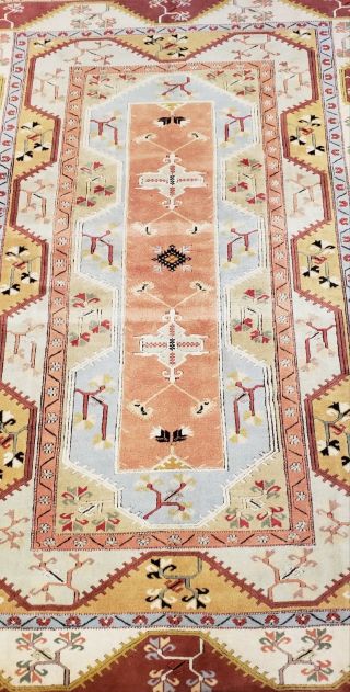 Charming Vintage 1950 - 1960s Muted Dyes,  Wool Pile Oushak Area Rug 7x10ft 7