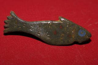 Ancient Roman Zoomorphic Bronze Enamelled Fish Brooch Metal Detecting Finds.