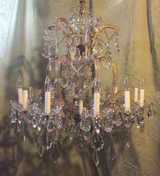 Outstanding Vintage Large Restored Crystal Maria Theresa Chandelier