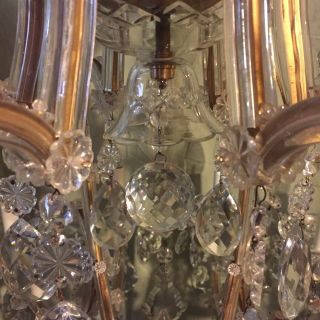 Outstanding vintage large restored crystal Maria Theresa chandelier 7