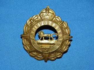 Wwi - Wwii Zealand Cap Hat Badge,  27th Nz Reinforcements (219)