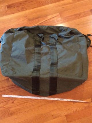 Usaf Military Olive Green Nylon Zip Snap Bag Large