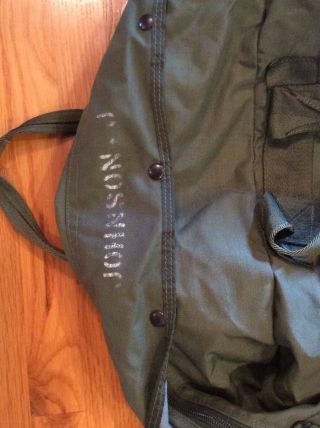 USAF Military Olive Green Nylon Zip Snap Bag Large 5