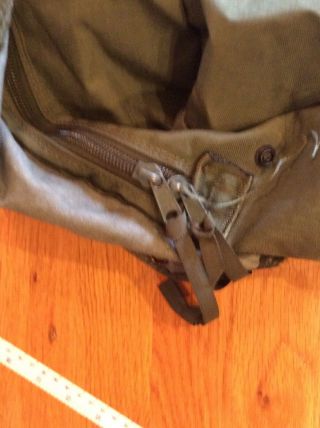 USAF Military Olive Green Nylon Zip Snap Bag Large 6