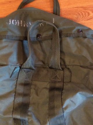 USAF Military Olive Green Nylon Zip Snap Bag Large 8