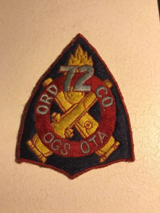 Us 72nd Ordnance Co Patch Theater Made Scarce (b589