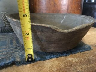 Antique Primitive Handmade Wooden Bowl 12