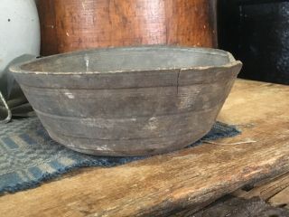 Antique Primitive Handmade Wooden Bowl 4