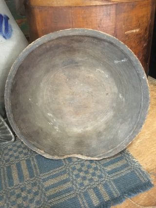 Antique Primitive Handmade Wooden Bowl 5
