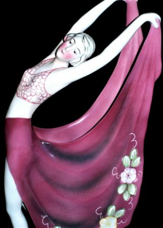 ANTIQUE GERMAN ART DECO GOLDSCHEIDER QTY KATZHUTTE LADY DANCER CERAMIC FIGURINE 2