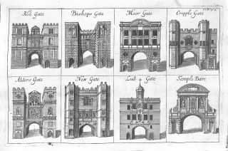 Antique Maps,  No Title / The Gates Of London