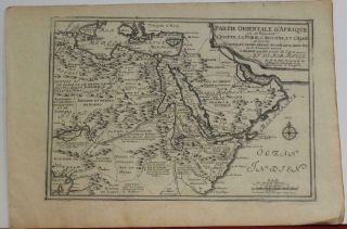 Egypy Northeastern Asia Arabian Peninsula 1705 De Fer Unusual Antique Map