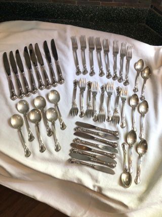 45 - Pc Gorham Chantilly Sterling Silver Flatware Six Service For 8 No Mono 2097g