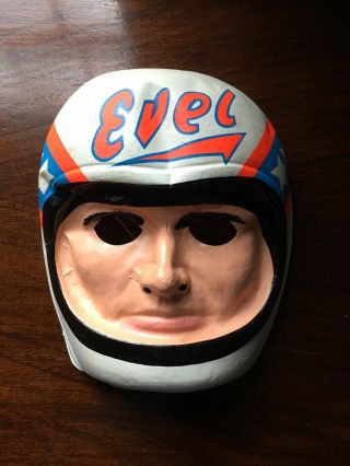 VINTAGE Ben Cooper EVEL KNIEVEL costume mask 1970s size L (12 - 14) 2