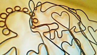 Primitive Antique Wire Rug Beaters salesman Duck Rabbit Heart home Twisted Wire 11