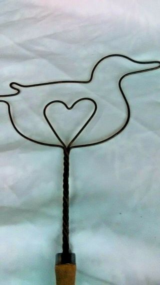Primitive Antique Wire Rug Beaters salesman Duck Rabbit Heart home Twisted Wire 5