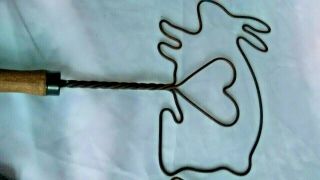 Primitive Antique Wire Rug Beaters salesman Duck Rabbit Heart home Twisted Wire 8