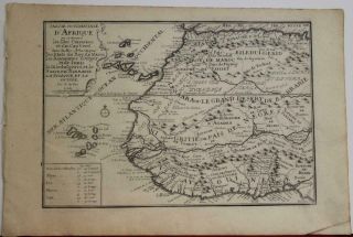 Canary Islands Madera Cap Verde West Africa 1715 De Fer Unusual Antique Map
