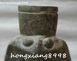 Rare Chinese Hongshan Culture Old Jade Bird Birds Golden cicada Cup Cups Statue 2