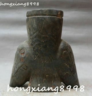 Rare Chinese Hongshan Culture Old Jade Bird Birds Golden cicada Cup Cups Statue 8