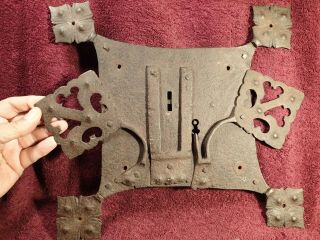 Scarce Handforged Antique 16 - 17 Century Lock Blacksmith Art Scandinavian