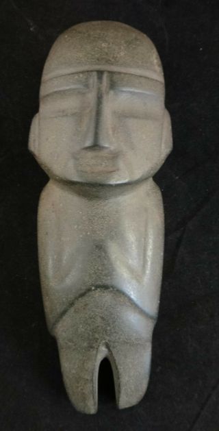 Pre - Columbian Guerrero/mezcala Carved Stone Standing Figure.  C.  500 - 100 Bc.  9 " T