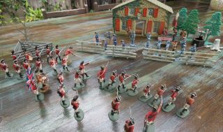 Marx Revolutionary Playset Diorama With Conte And Call To Arms Painted Soldiers