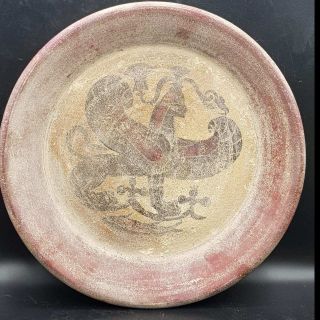 27 Cm Big Antique Greek Roman Painted Pottery Rare Unique Plate 38