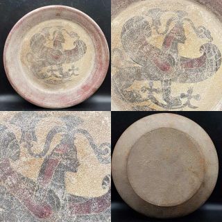 27 cm Big Antique Greek Roman Painted Pottery Rare Unique plate 38 2