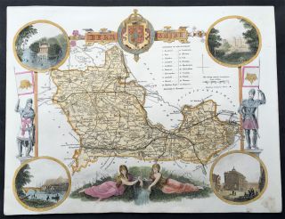 1836 Moule Antique Map The English County Of Berkshire