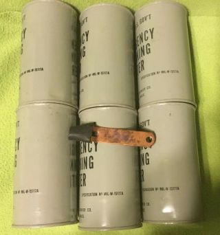 1950 ' s U.  S.  Military Drinking Water Emergency 6 Cans One Opener  5