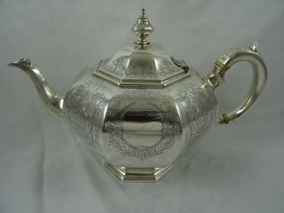 Wonderful,  Victorian Silver Tea Pot,  1845,  699gm