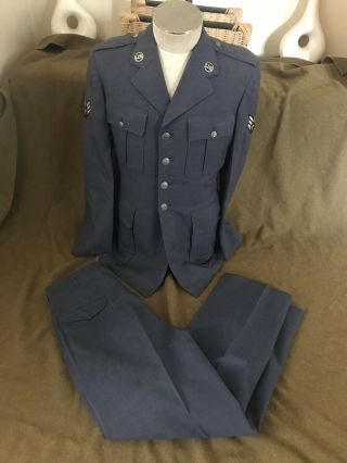 Coat Trousers Mans Wool Serge Blue 84 18 Oz 40l Us Air Force Korean War Usaf
