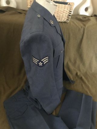 Coat Trousers Mans Wool serge blue 84 18 oz 40L US Air Force Korean War USAF 5