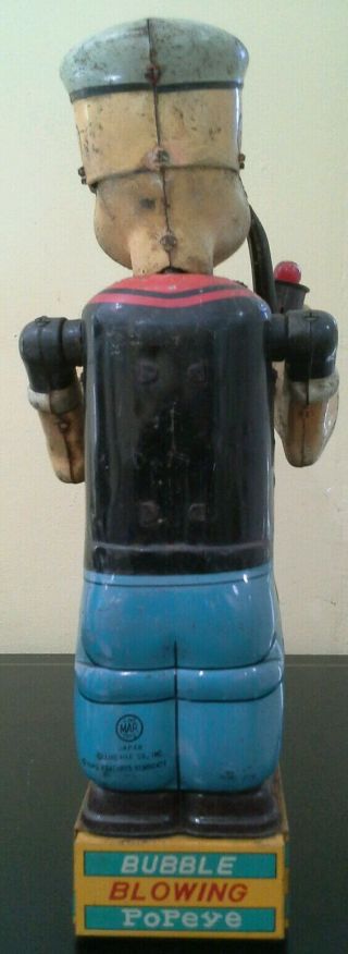 Vintage Linemar Bubble Blowing Popeye Tin Toy (lot6811) 3