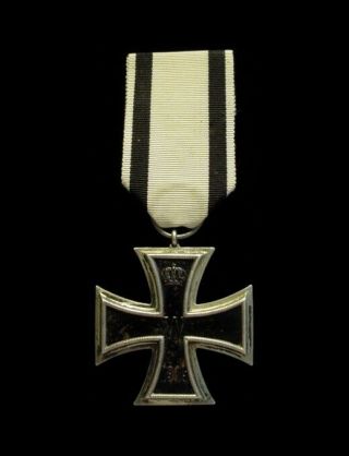 Wwi German Prussian Iron Cross 2cl W/ Non Combatant Ribbon - Kg Maker Mark