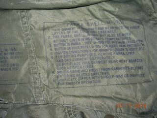 US ARMY M1950 ' s M51 shell parka jacket fishtail medium Korean war era 7