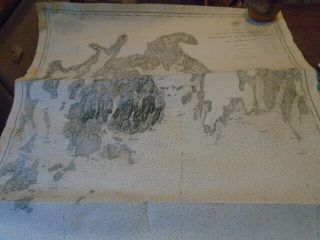 Rare 1883 Sea Chart Mount Desert Island & Blue Hill Bay Bar Harbor Maine