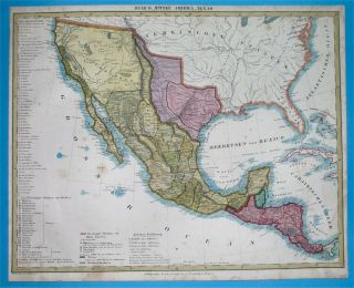 1846 MAP TEXAS REPUBLIC UNITED STATES HOUSTON DALLAS CALIFORNIA MEXICO 2