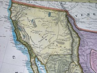 1846 MAP TEXAS REPUBLIC UNITED STATES HOUSTON DALLAS CALIFORNIA MEXICO 3