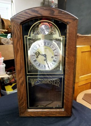 Very Large Linden German Westminster Chime Key Wind Clock,