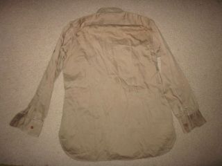 Vintage WWII US Army Officer ' s regulation khaki cotton shirt w/ epaulets 4