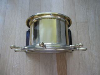 Vintage Seth Thomas Ship ' s Wheel Ship ' s Bell clock Brass 8 7/8 tall USA RUNS 4