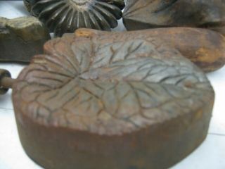 SIX BRONZE FLOWER MOLDS MILLINERY IRON,  NO BOTTOMS MAKE YOUR OWN CAST 11