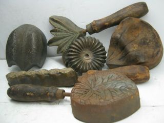 Six Bronze Flower Molds Millinery Iron,  No Bottoms Make Your Own Cast
