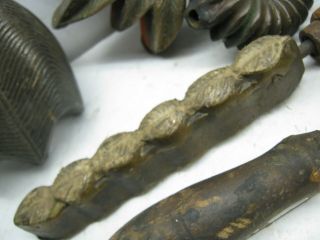 SIX BRONZE FLOWER MOLDS MILLINERY IRON,  NO BOTTOMS MAKE YOUR OWN CAST 8