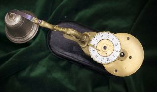 Unusual VERGE FUSEE ALARM Clock by JEAN FRANCOIS DE BELLE Watch Silver Bell 4