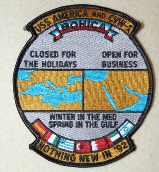 Us Navy Uss America Cvw - 1 Nothing In 1992 Cruise Patch
