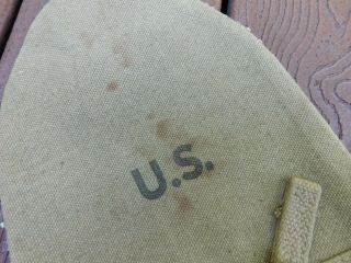 WWII U.  S.  ARMY M - 1910 T - HANDLE SHOVEL COVER DATED 1942 2