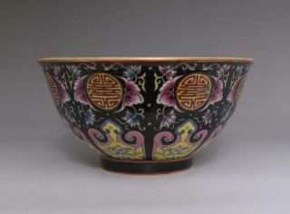 OLD FINE CHINESE FAMILLE ROSE PORCELAIN BOWL YONGZHENG MARKED (E185) 2